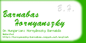 barnabas hornyanszky business card