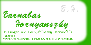 barnabas hornyanszky business card